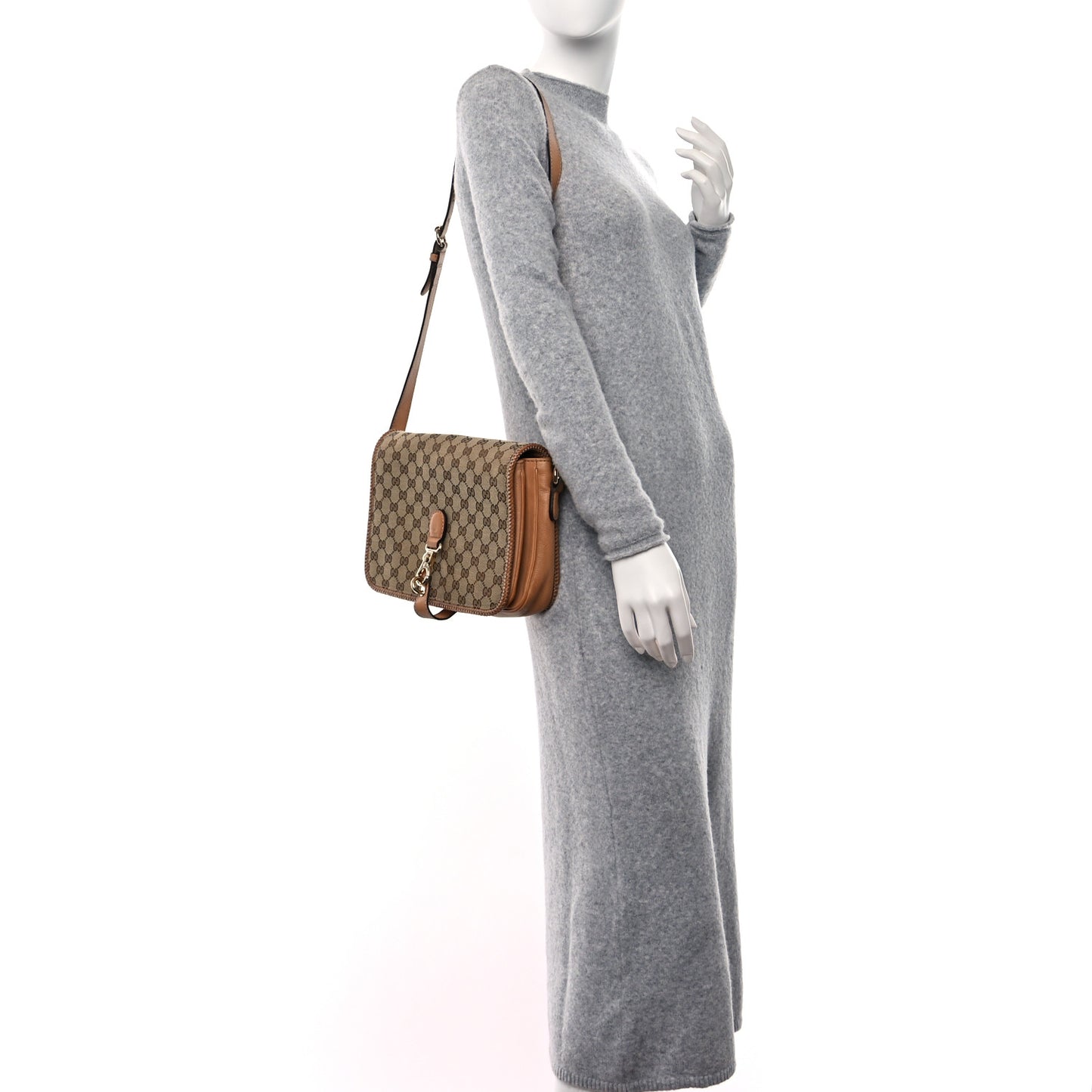 Monogram Medium Marrakech Flap Messenger Bag Beige Brown