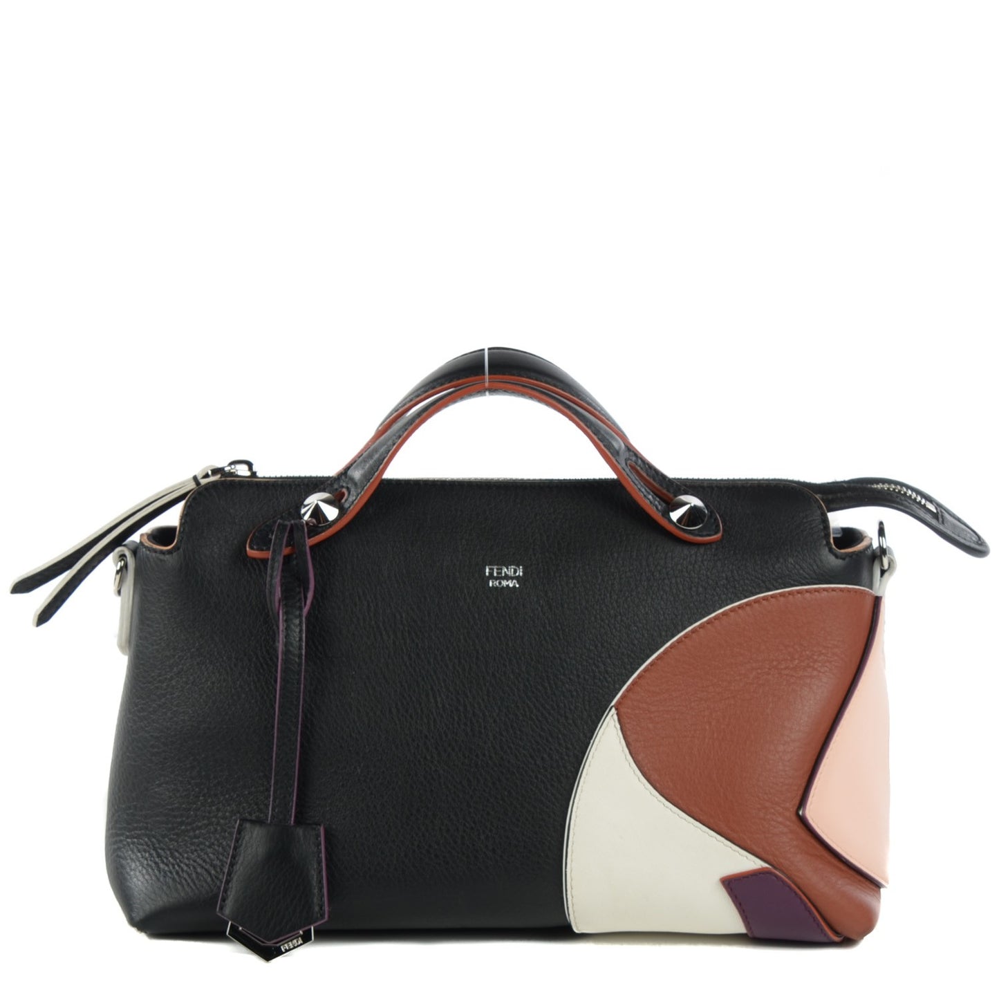Vitello Dolce Marquetry Medium By The Way Boston Bag Black Multicolor