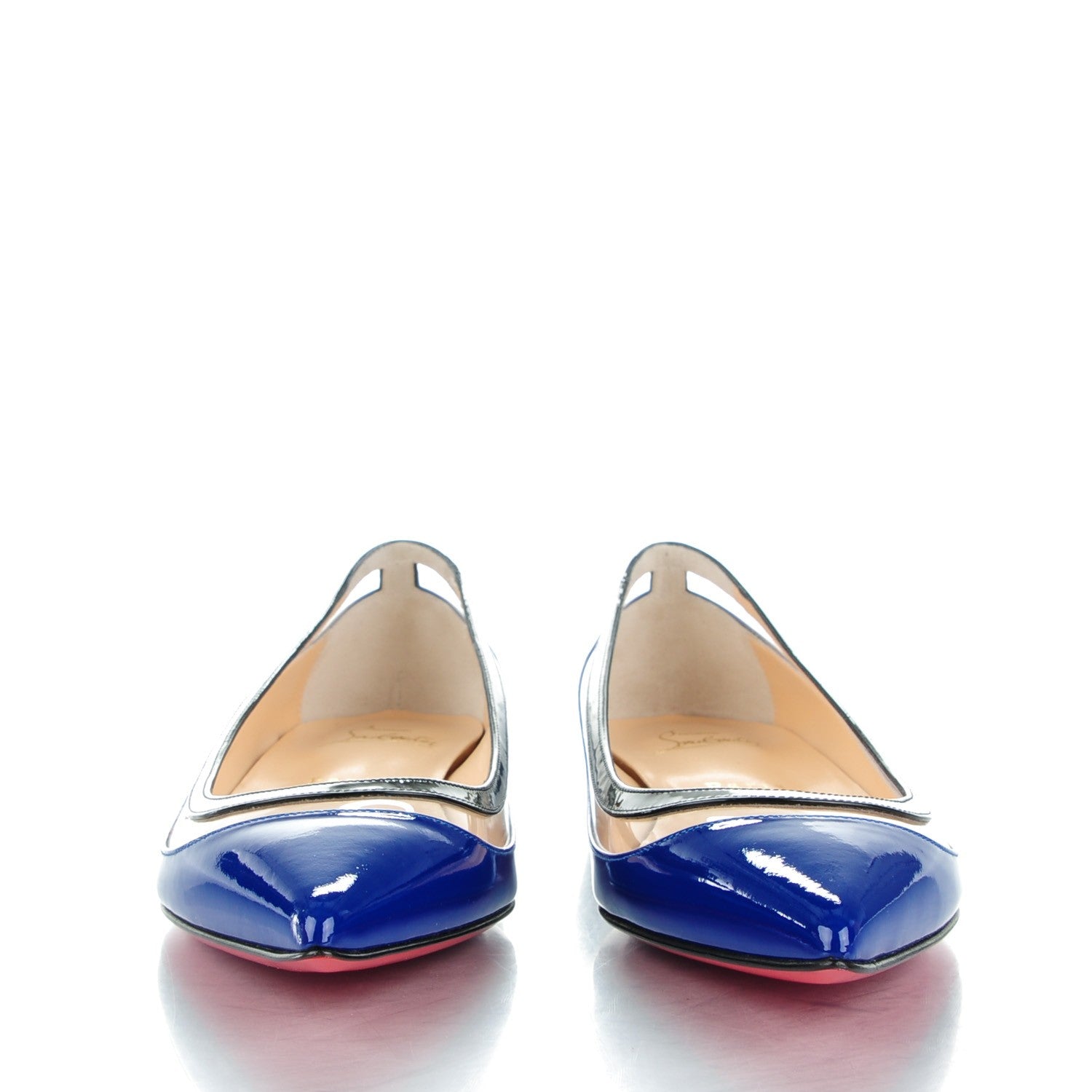 Christian Louboutin Patent Paulina Flats 37 Neptune Black 2 of 8