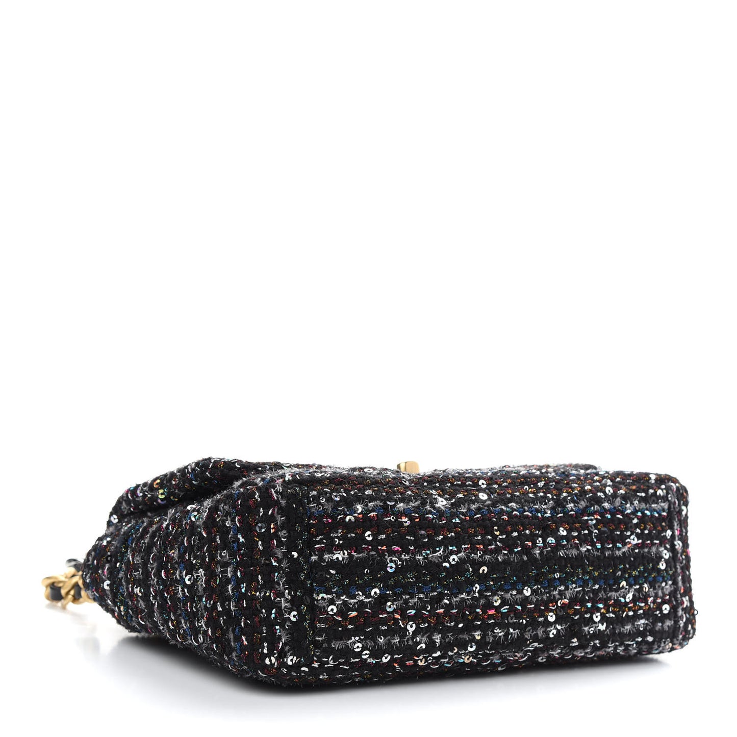 Tweed Sequin Quilted Medium Chanel 19 Flap Black Multicolor