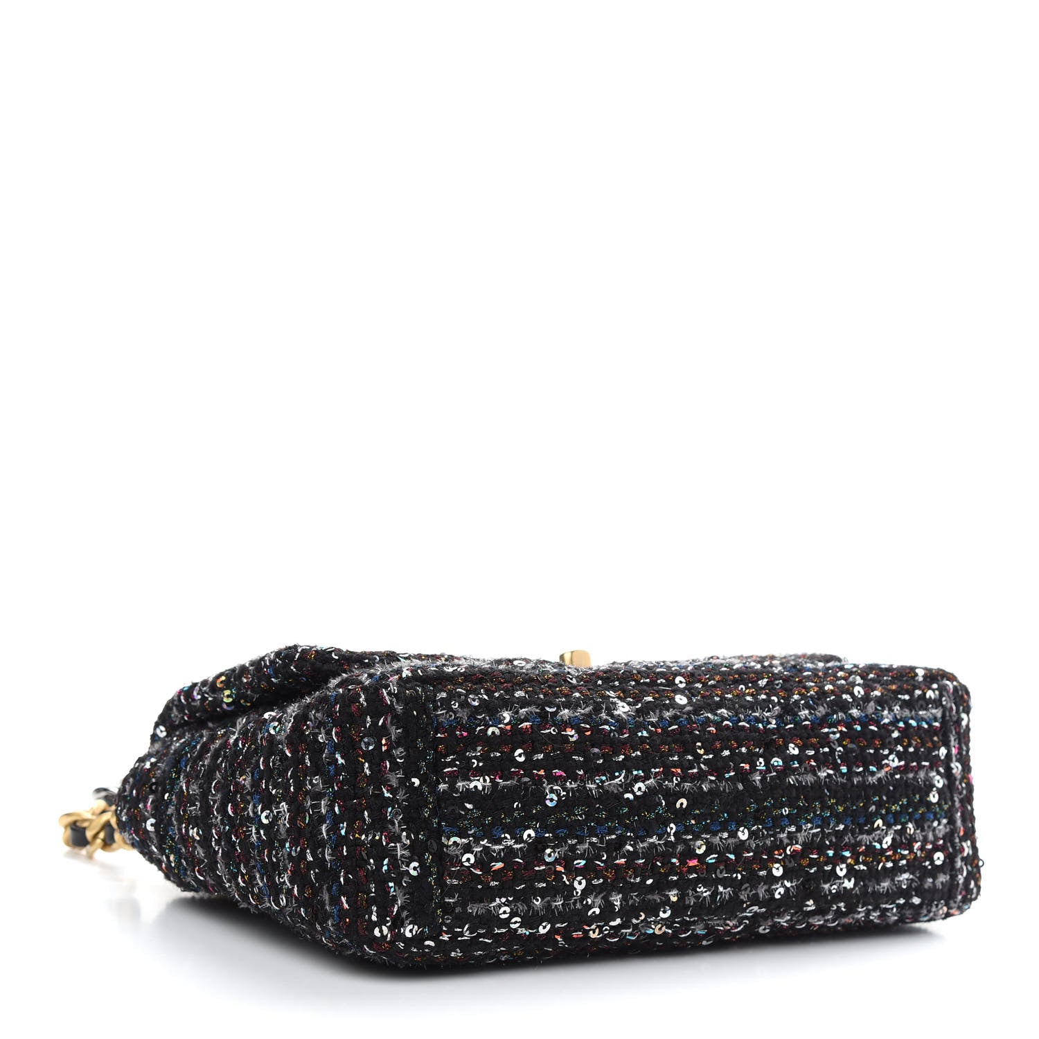 Chanel Tweed Sequin Quilted Medium Chanel 19 Flap Black Multicolor 4 of 9