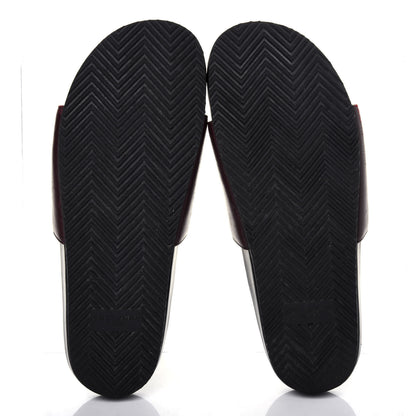 Saint Laurent Lambskin Joan Slide Sandals 39 Burgundy 5 of 11