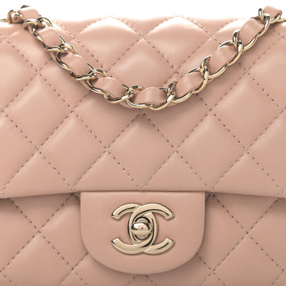 Chanel Lambskin Quilted Mini Square Flap Beige 9 of 9