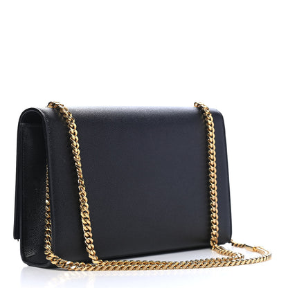 Saint Laurent Grain De Poudre Star Monogram Kate Satchel Black 3 of 11
