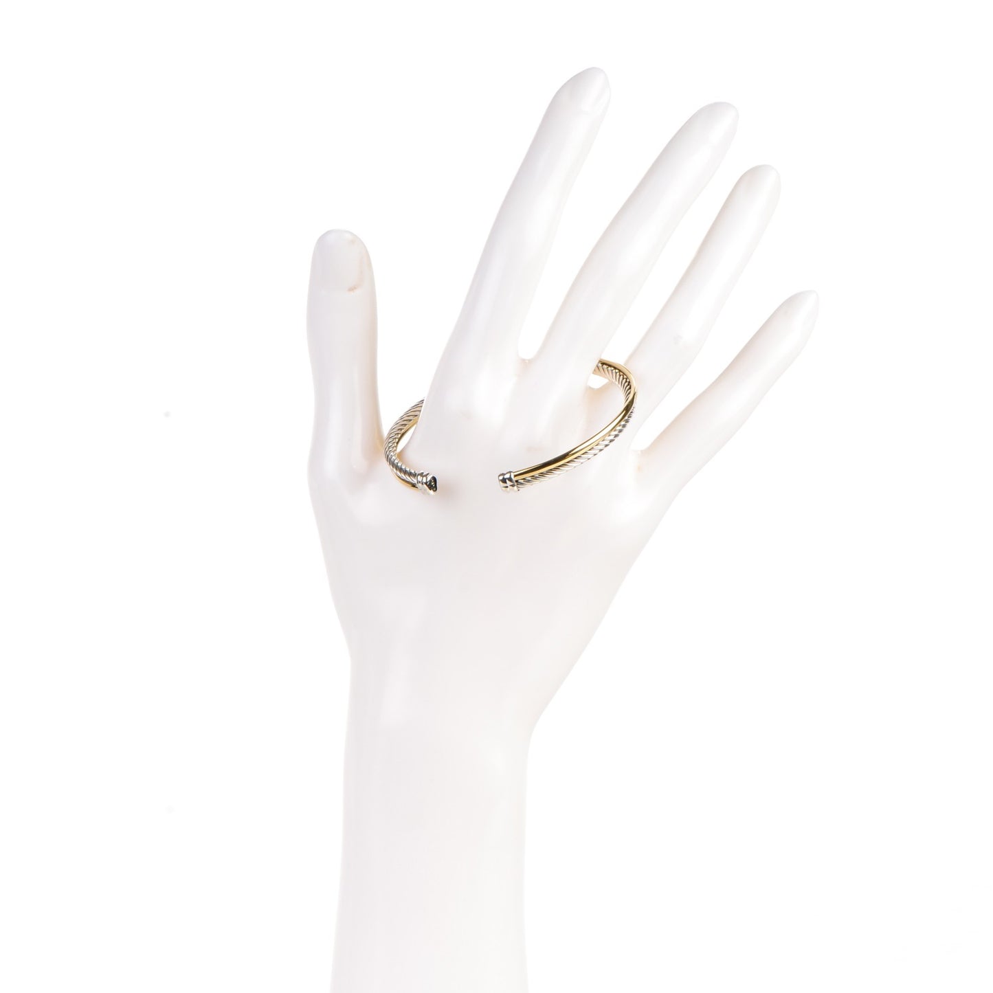 Sterling Silver 18K Yellow Plated Gold 5mm Crossover Cuff