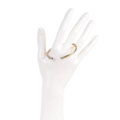 David Yurman Sterling Silver 18K Yellow Plated Gold 5mm Crossover Cuff 2 of 5