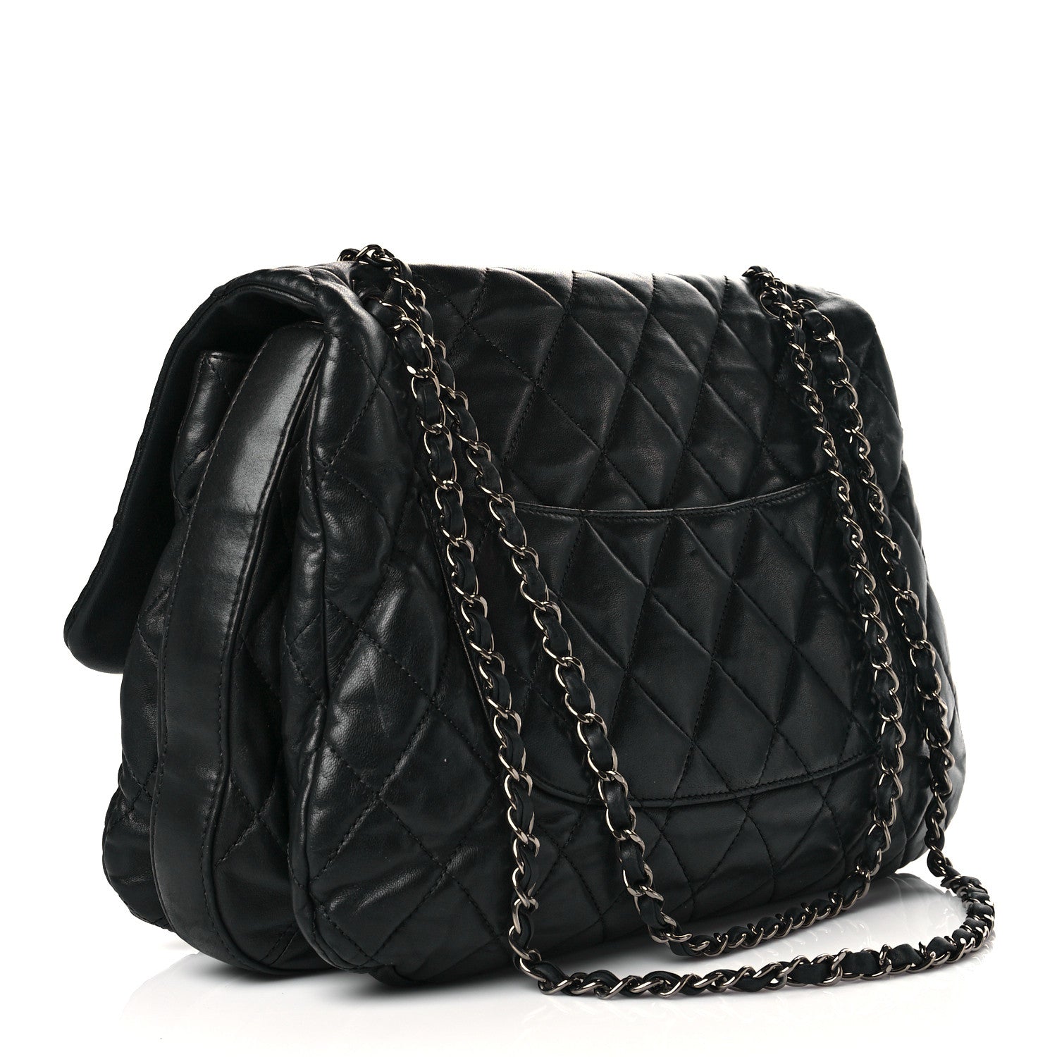 Chanel Lambskin Quilted Chanel 3 Maxi Flap Bag Black 3 of 14