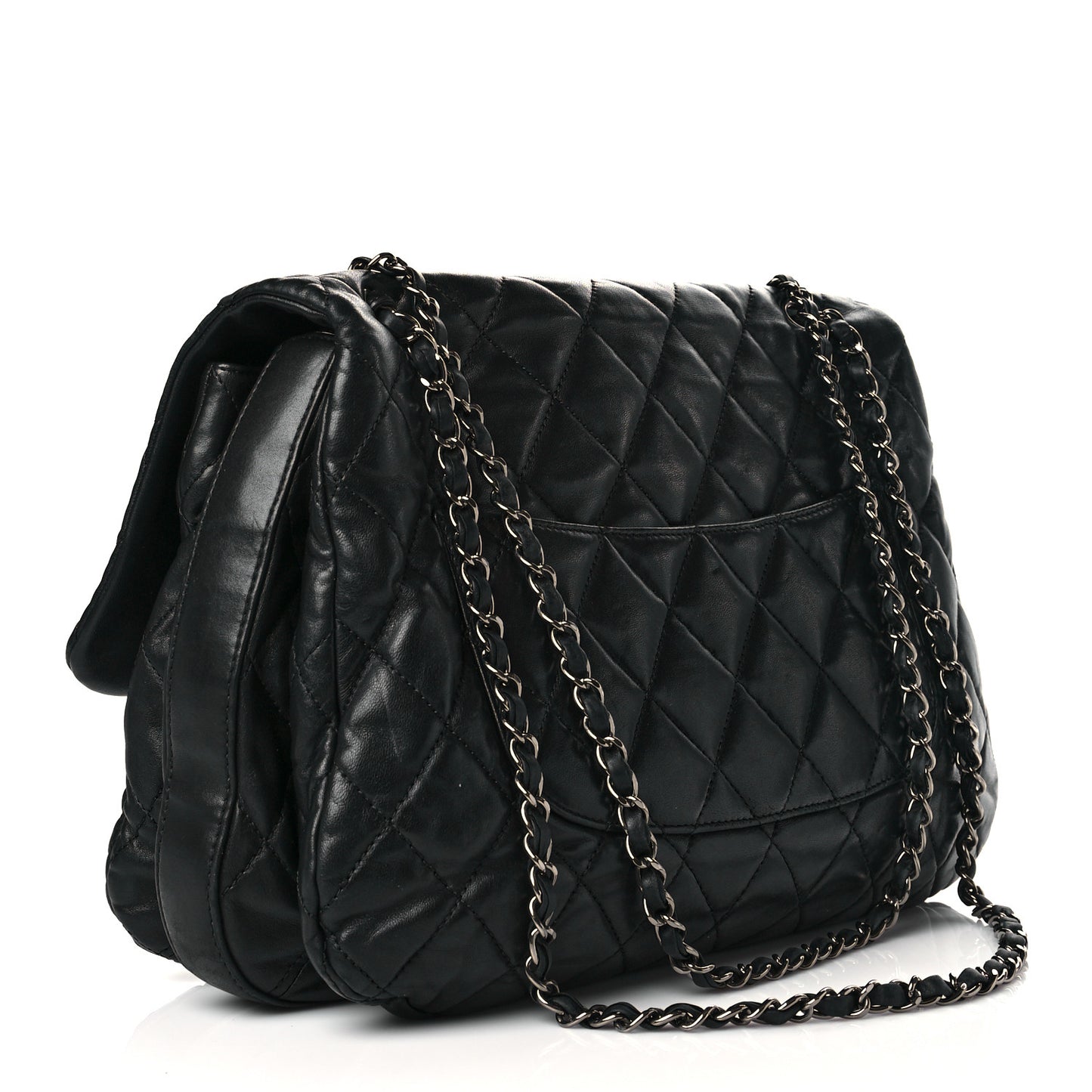 Lambskin Quilted Chanel 3 Maxi Flap Bag Black