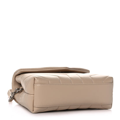 Saint Laurent Calfskin Y Quilted Monogram Toy Loulou Crossbody Bag Latte 4 of 11
