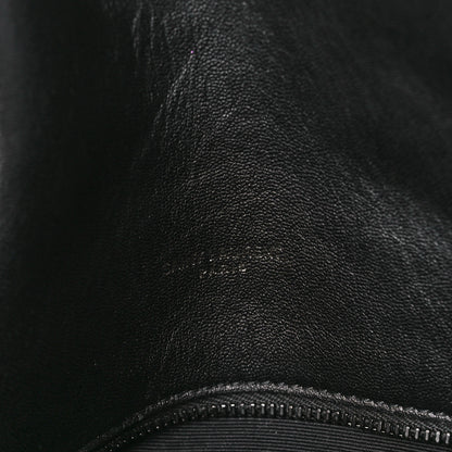 Saint Laurent Lambskin Quilted Monogram Monochrome Medium Loulou Puffer Chain Satchel Black 7 of 12