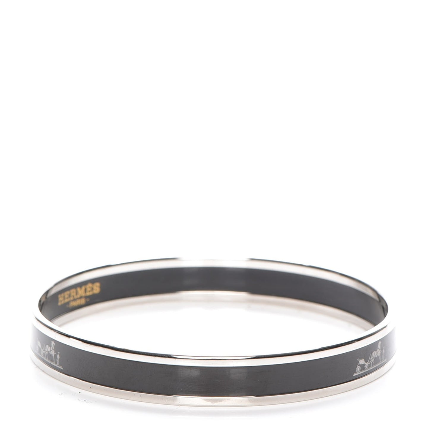 Enamel Printed Narrow Caleche Bracelet 65 Black