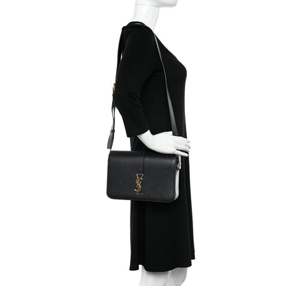 Saint Laurent Textured Calfskin Medium Classic Monogram Universite Bag Black 2 of 12