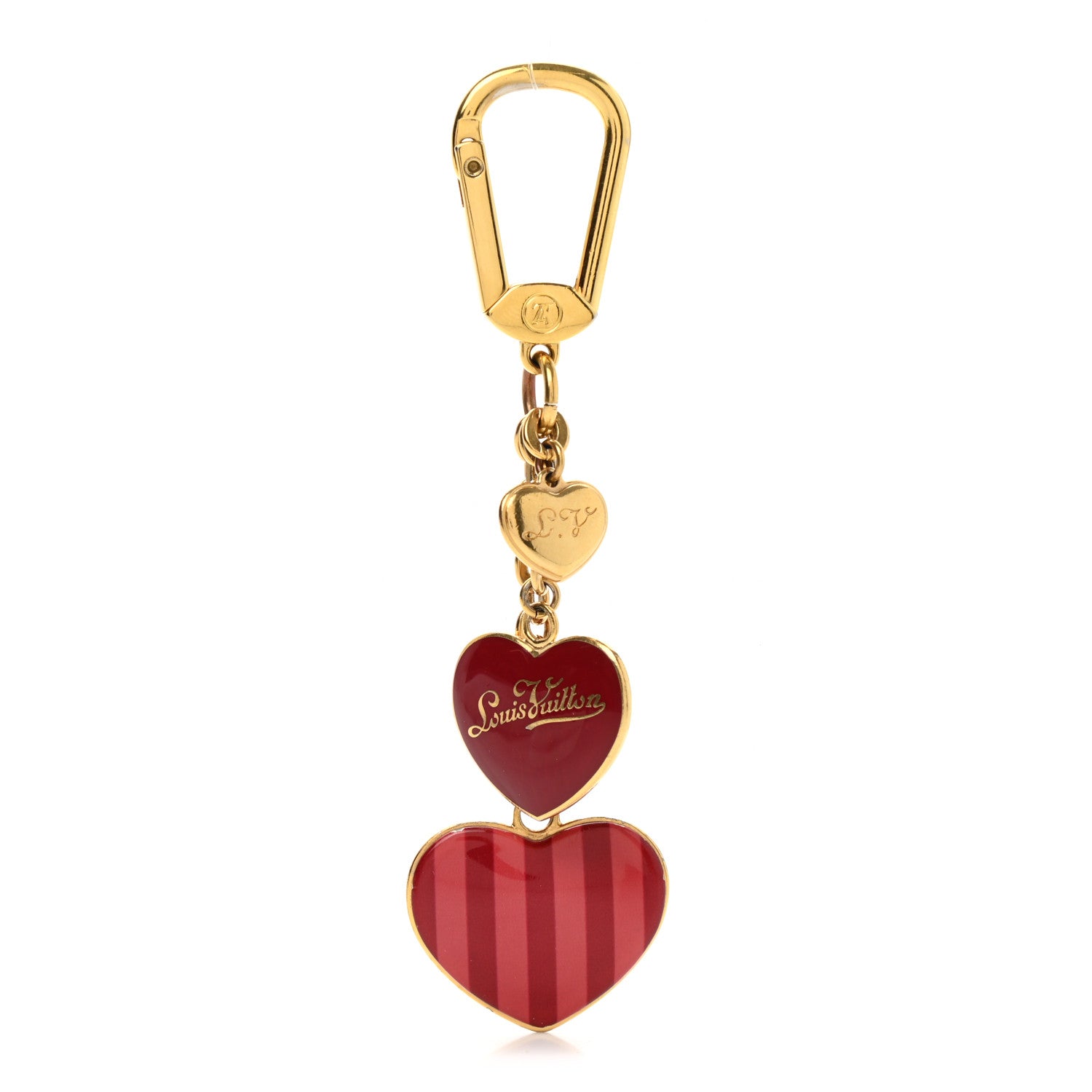 Louis Vuitton Rayures Coeur Bag Charm Key Holder Pomme D'Amour 1 of 4