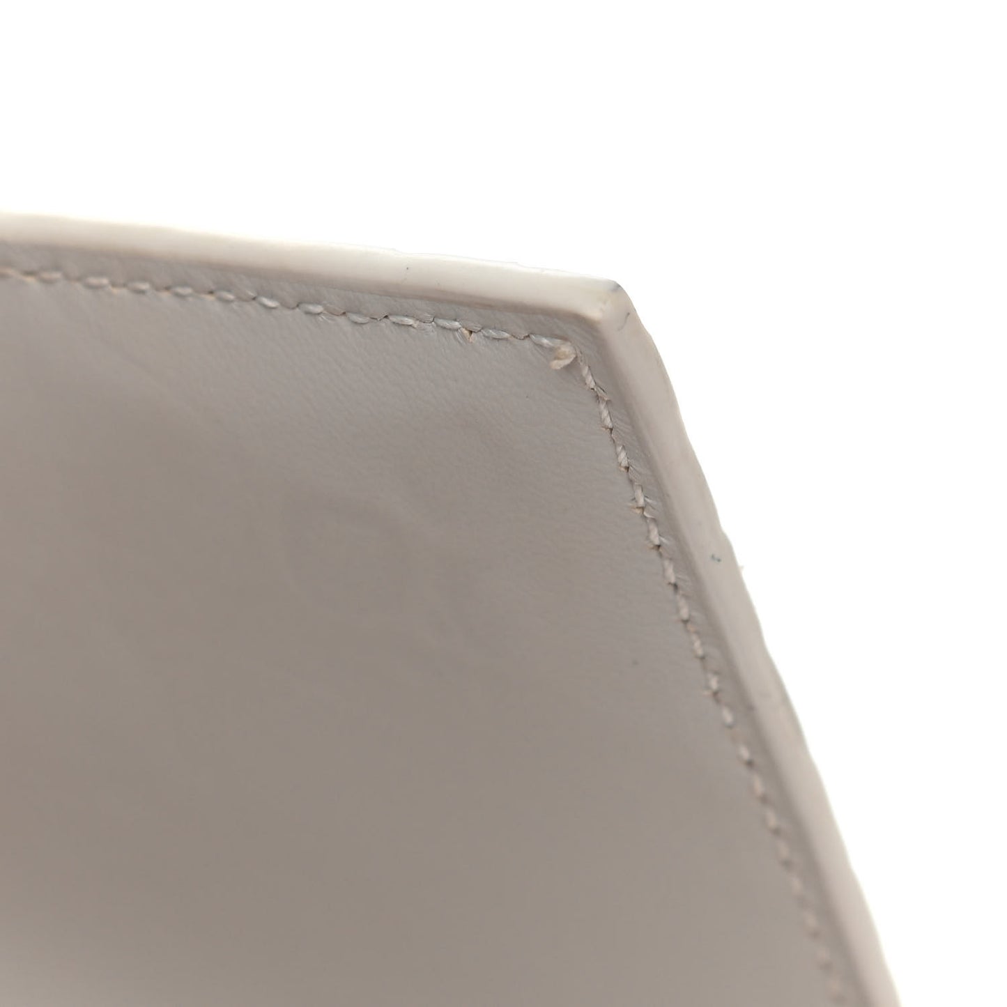 Shiny Calfskin Crocodile Embossed Hourglass Chain Bag White