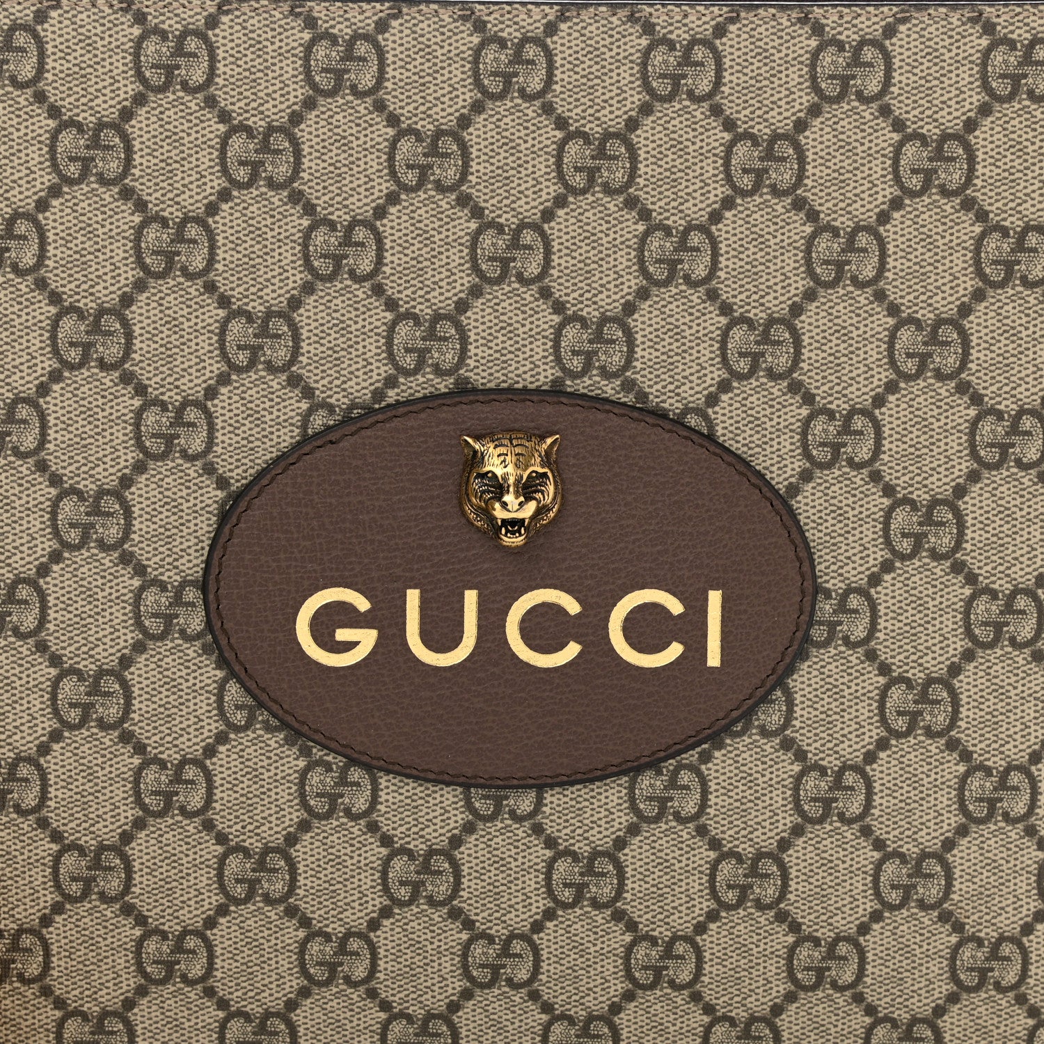 Gucci GG Supreme Monogram Neo Vintage Zip Wristlet Pouch Beige New Acero Crop 8 of 8