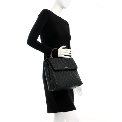 Chanel Caviar Lizard Quilted Large Coco Handle Flap Black 3 of 8