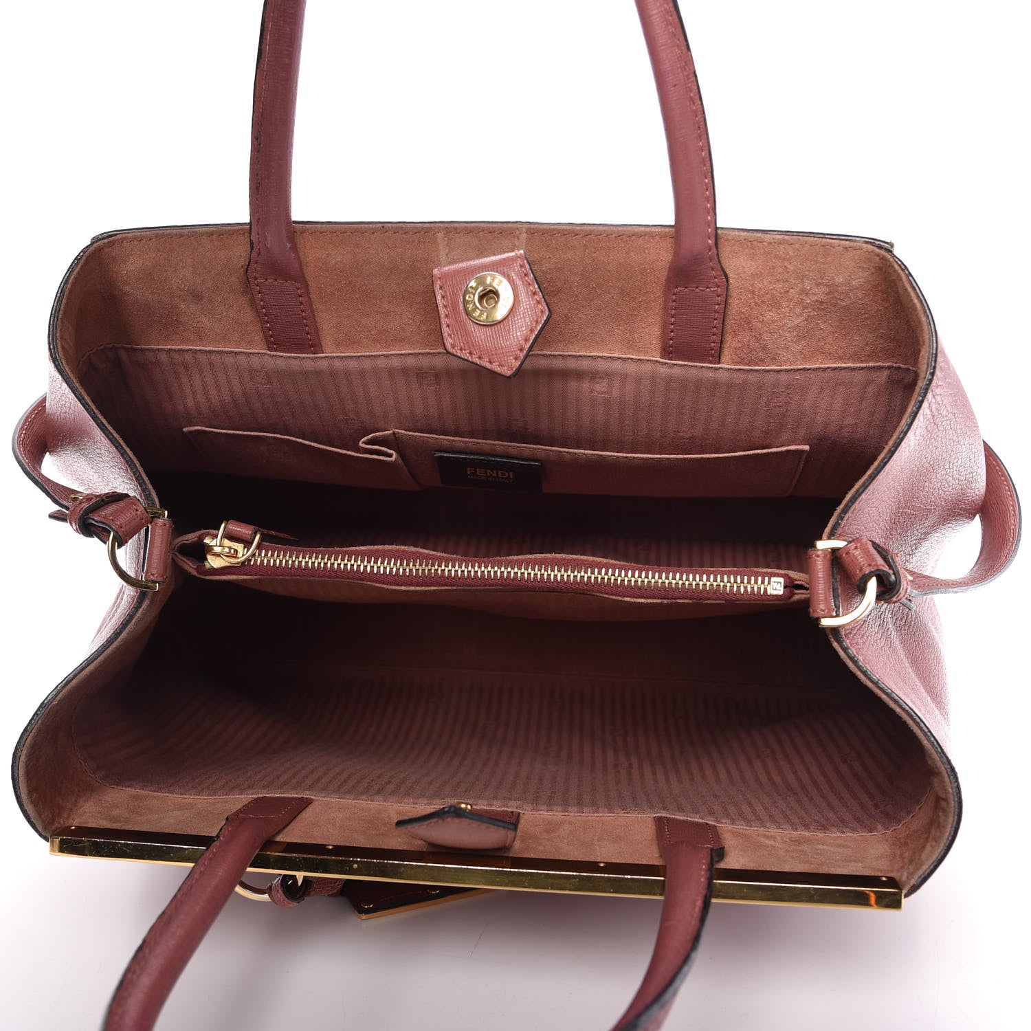 Fendi Vitello Elite Flamingo Regular 2Jours Tote Terracotta 5 of 11