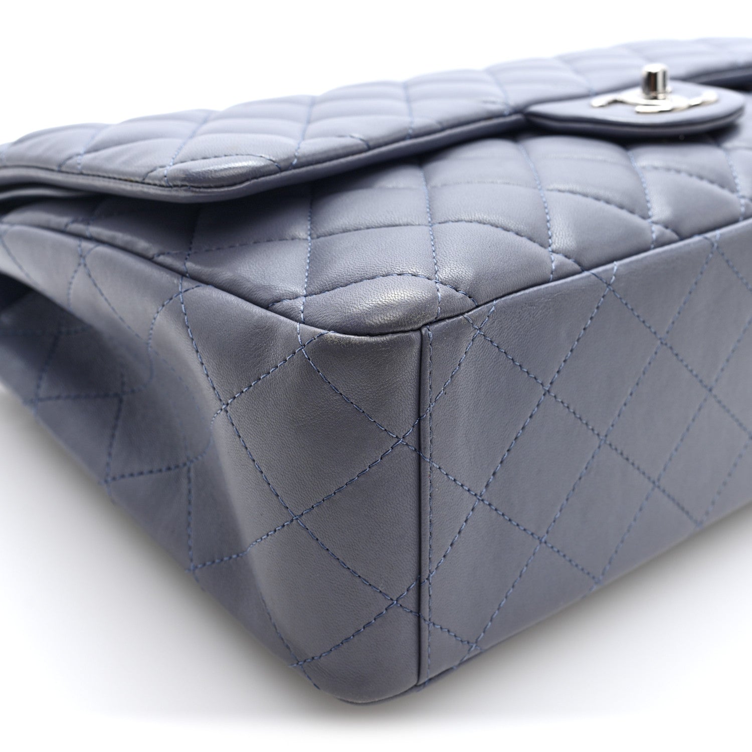 Chanel Lambskin Quilted Maxi Double Flap Purple 8 of 9