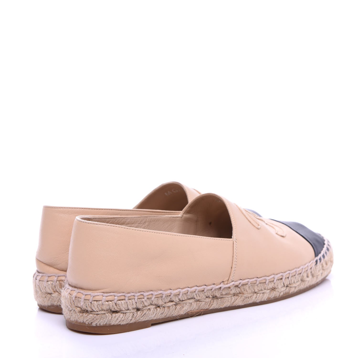 Chanel Lambskin CC Espadrilles 37 Beige Black 4 of 11