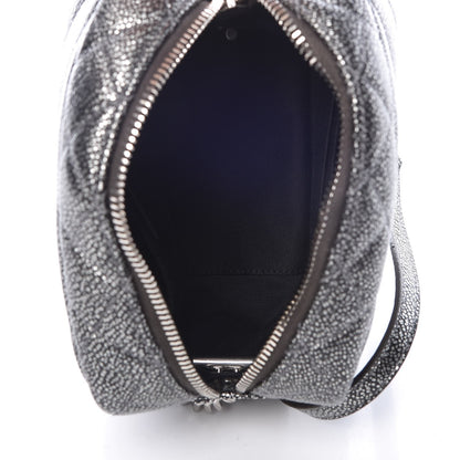 Saint Laurent Metallic Grain De Poudre Y Quilted Monogram Mini Loulou Camera Bag Gun Metal 5 of 7