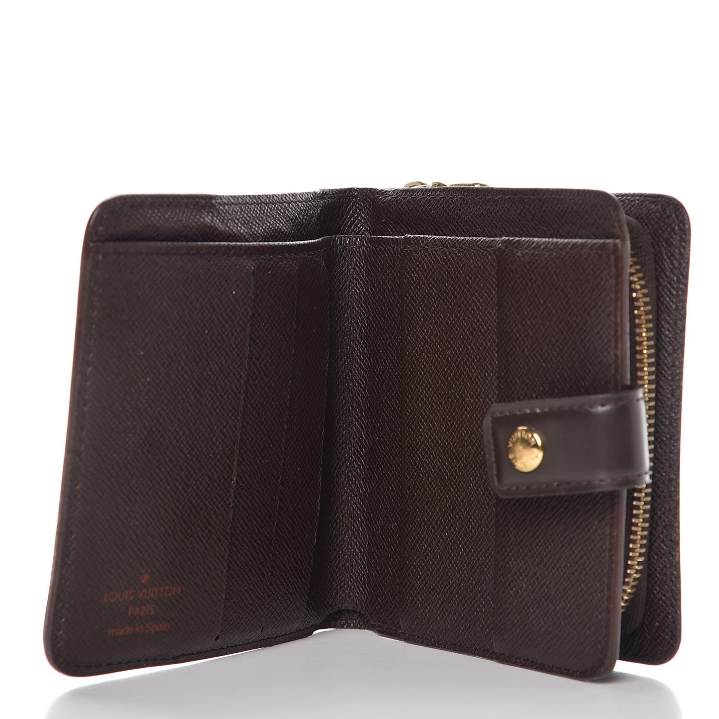 Damier Ebene Zippe Zipped Compact Wallet
