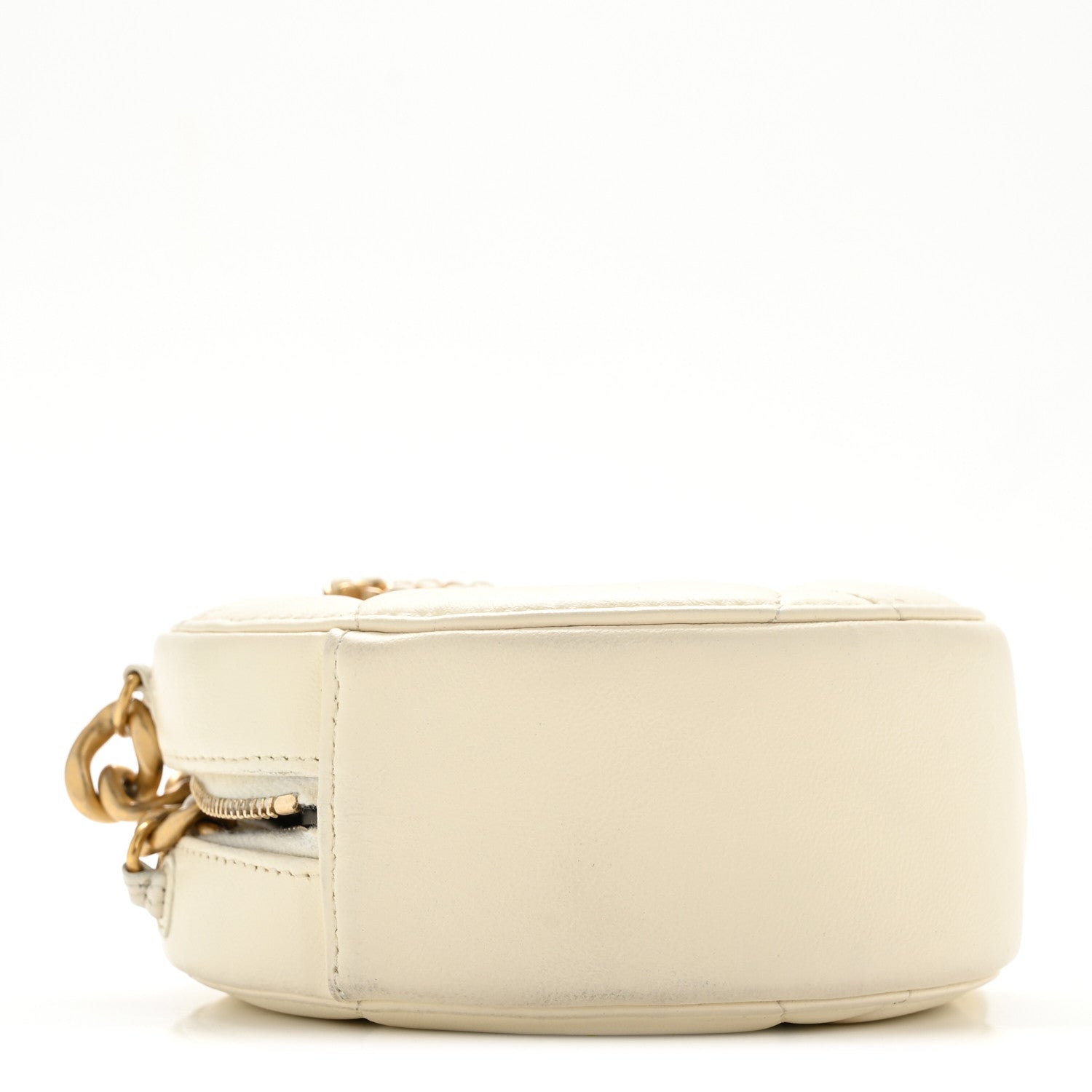 Chanel Lambskin Quilted Chanel 19 Round Clutch With Chain White 4 of 14