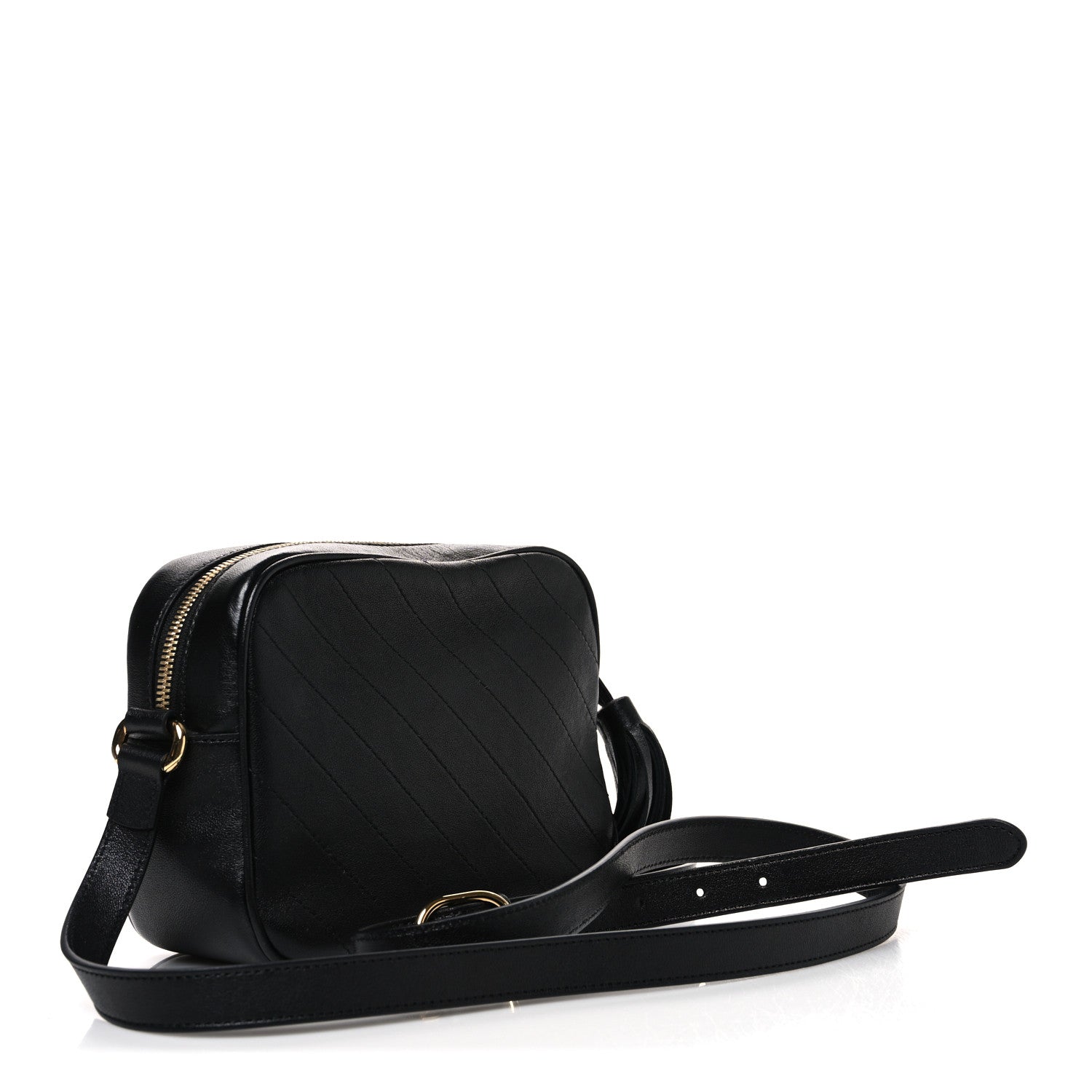 Gucci Sakai Be Green Calfskin Diagonal Stitched Small Blondie Shoulder Bag Black 3 of 10
