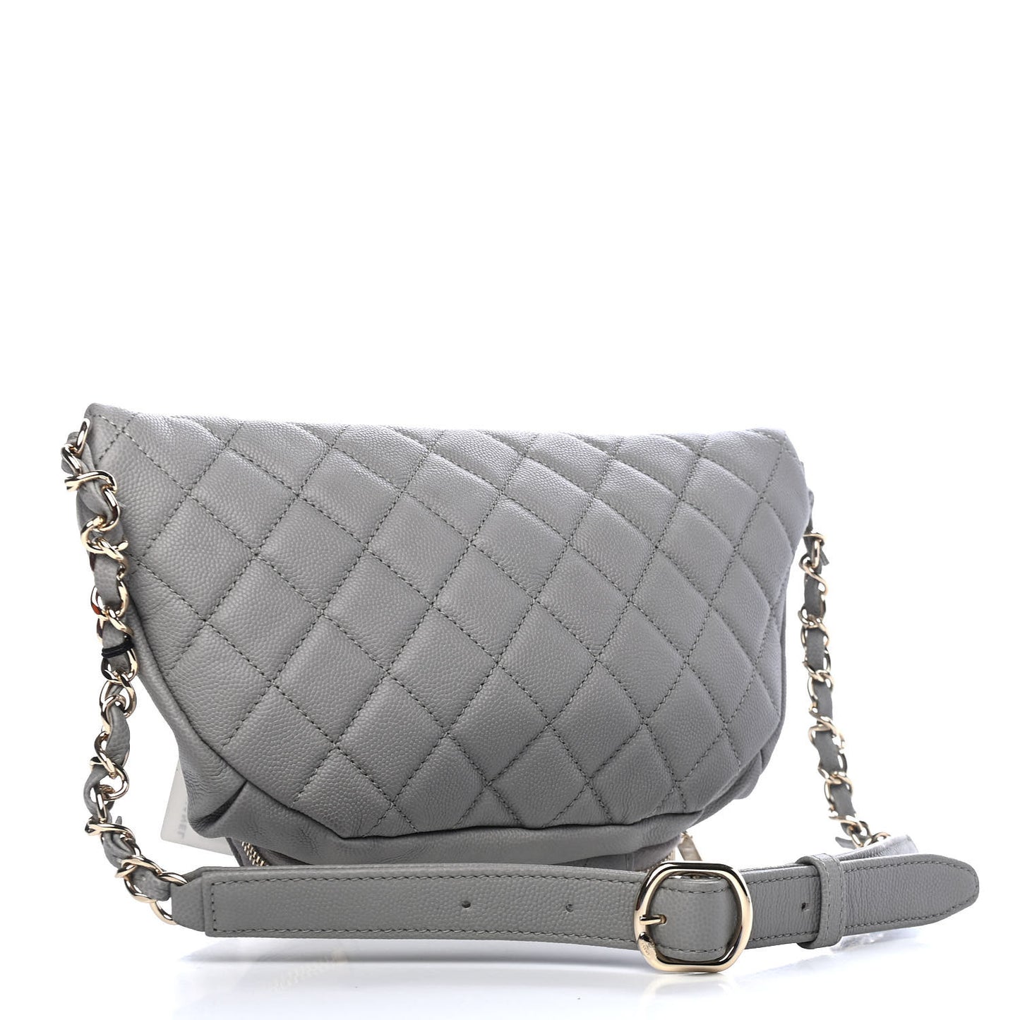 Caviar Quilted Business Affinity Waist Bag Grey