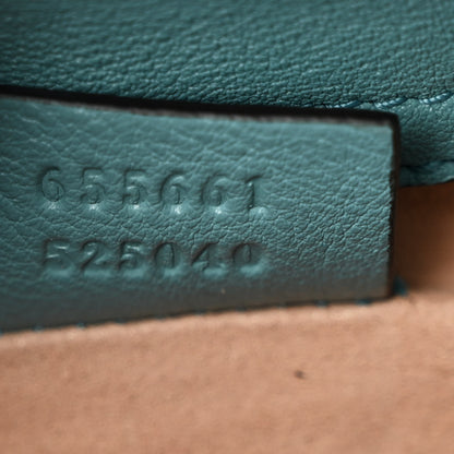 Gucci Textured Dollar Calfskin Web Mini Diana Tote Bag Dusty Azure Deep Orange 7 of 11
