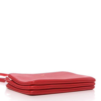 Celine Lambskin Small Trio Crossbody Bag Red 4 of 9