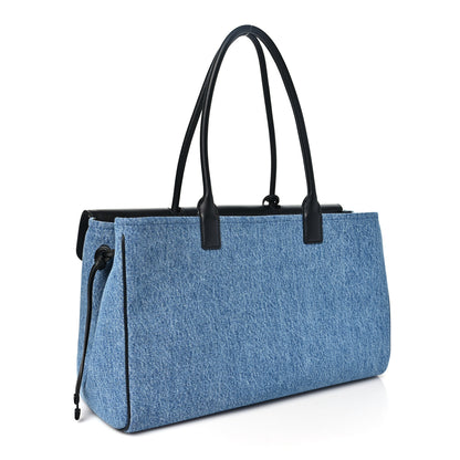 Chanel Denim Calfskin Urban Essentials Large Shopping Bag Blue Black 3 of 10