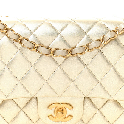 Chanel Metallic Lambskin Quilted Medium Double Flap Gold 8 of 11