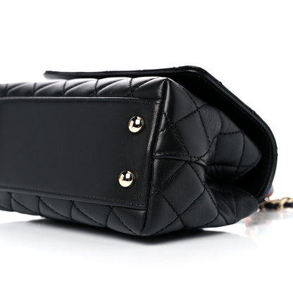 Chanel Goatskin Quilted Rainbow Extra Mini Coco Handle Flap Black 9 of 10