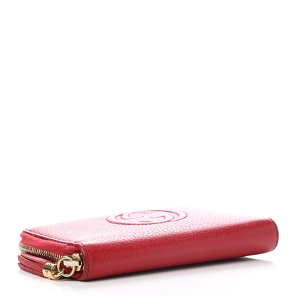 Gucci Pebbled Calfskin Medium Soho Zip Around Wallet Red 4 of 7