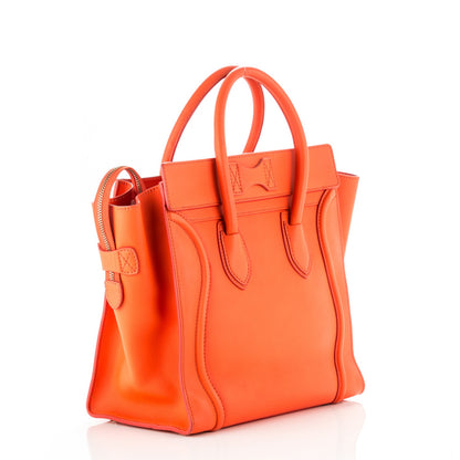 Celine Smooth Calfskin Mini Luggage Bright Orange 3 of 7