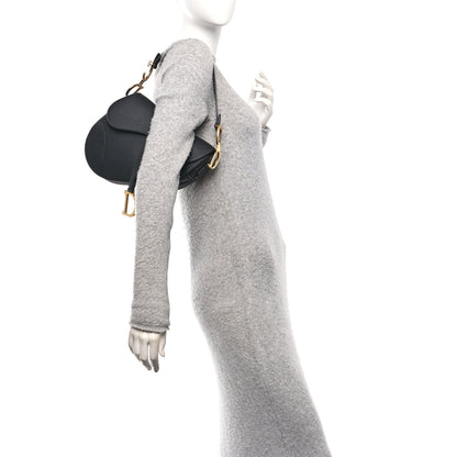 Christian Dior Grained Calfskin Saddle Bag Black 3 of 19