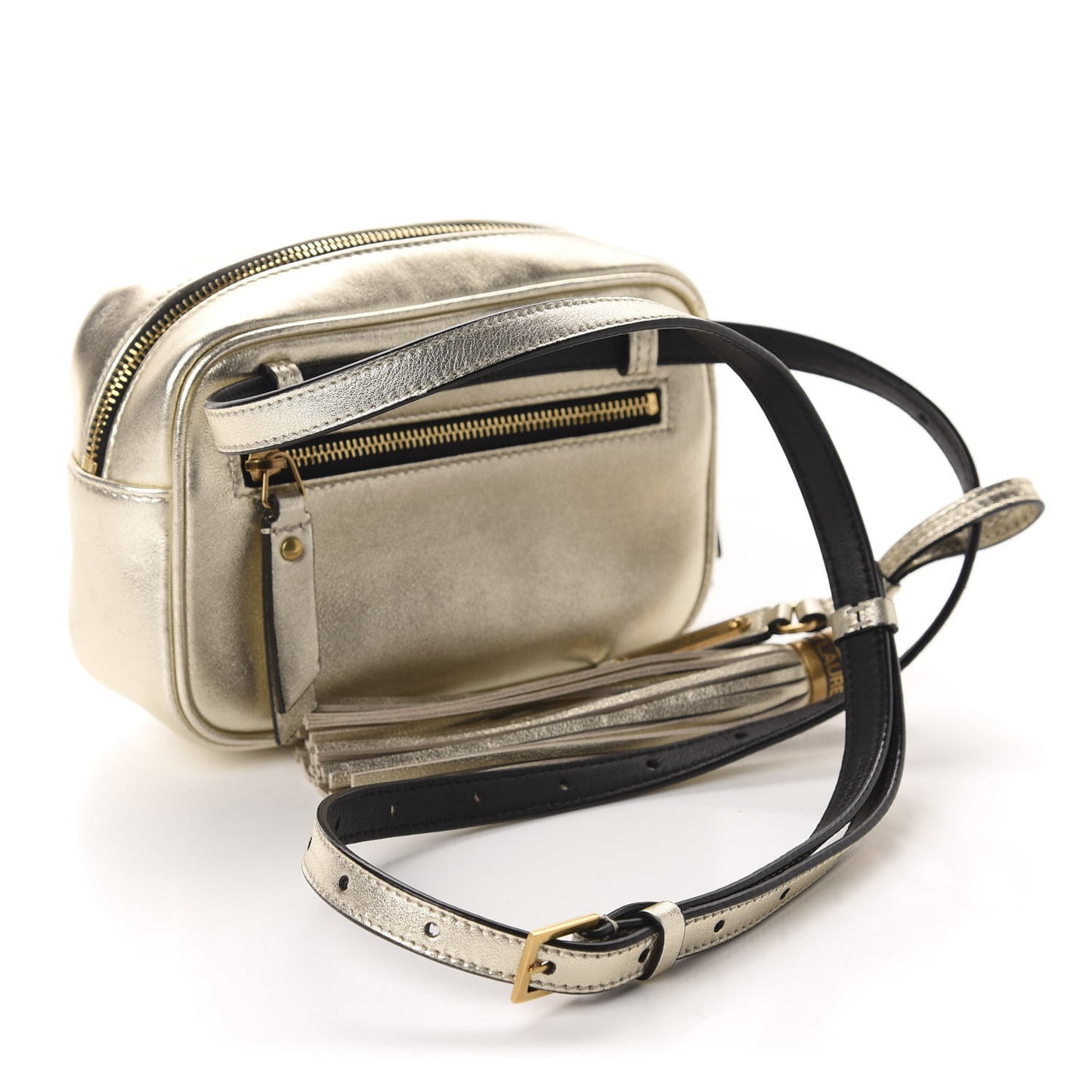 Metallic Calfskin Matelasse Monogram Lou Belt Bag Platino
