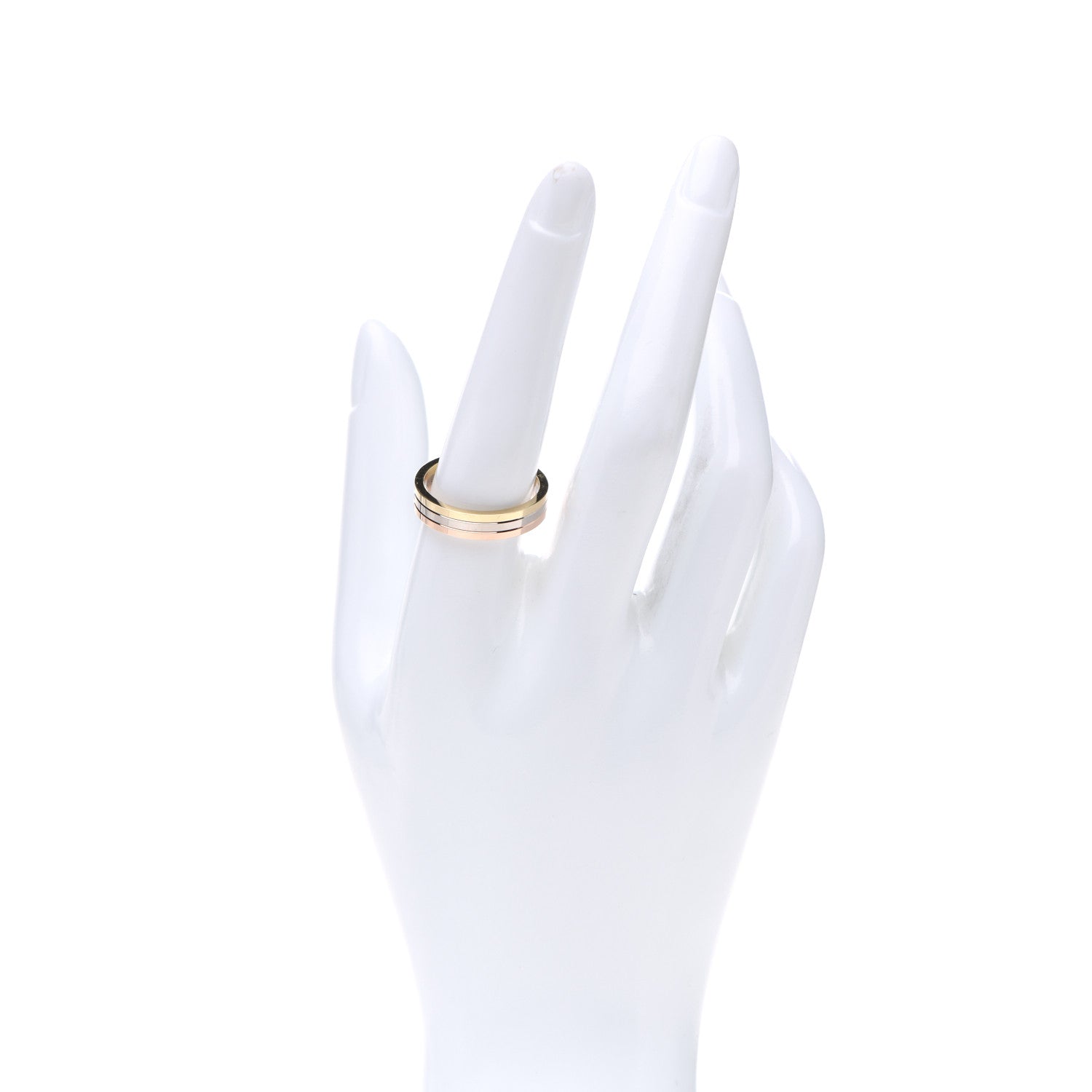 Cartier 18K Pink White Yellow Gold 4.8mm Vendome Louis Cartier Wedding Band Ring 59 8.75 2 of 5