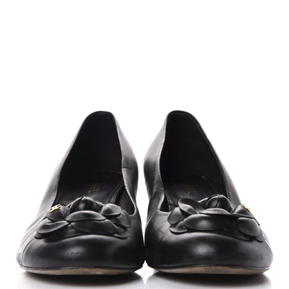 Chanel Lambskin Camellia Pumps 41 Black 2 of 13