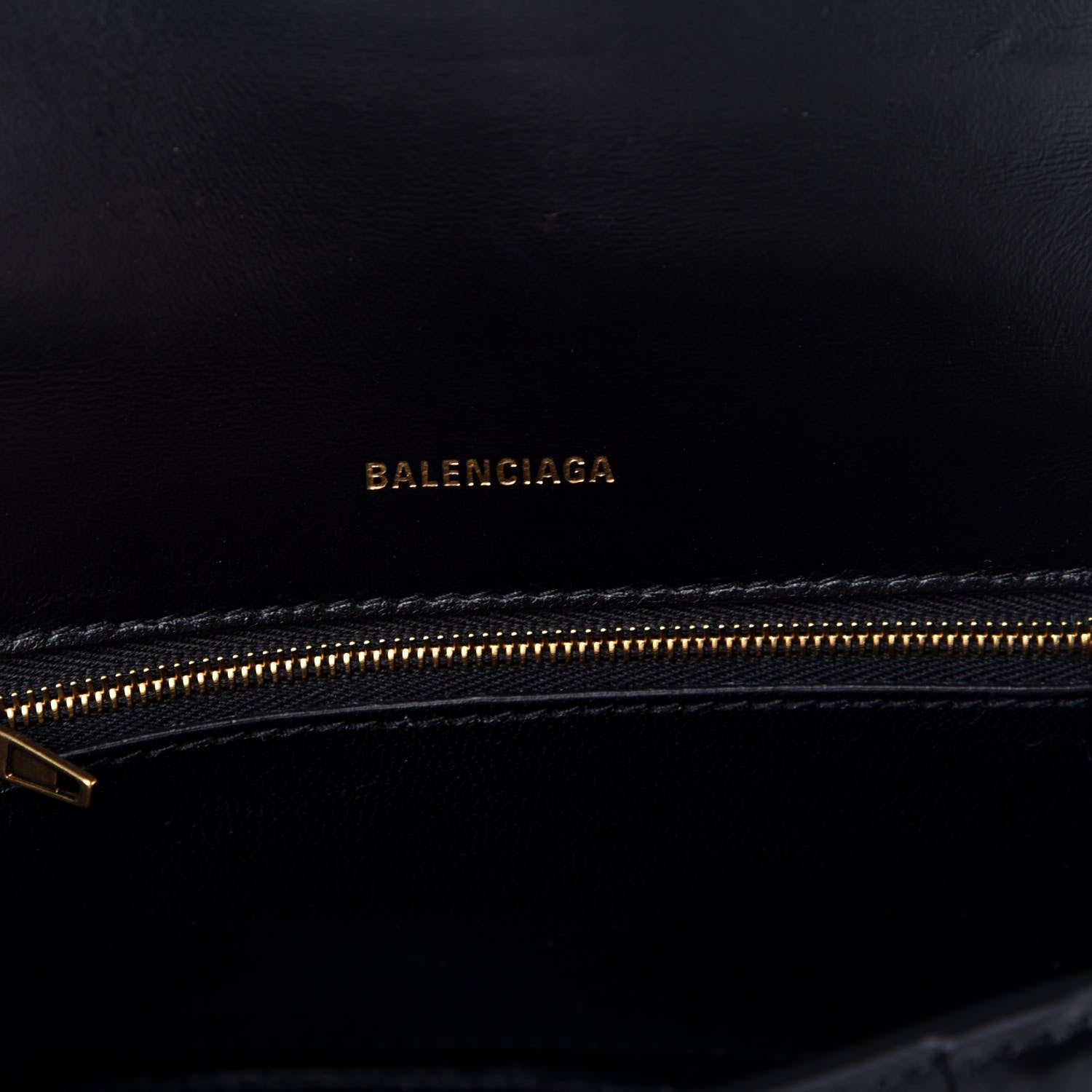 Balenciaga Shiny Box Calfskin Small Hourglass Top Handle Bag Black 7 of 9