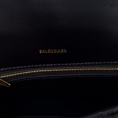 Balenciaga Shiny Box Calfskin Small Hourglass Top Handle Bag Black 7 of 9