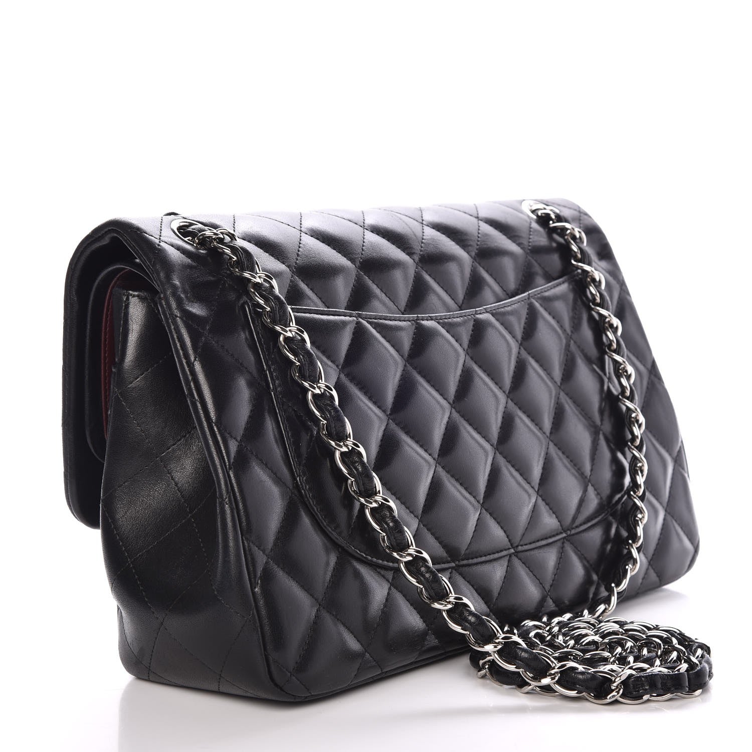 Chanel Lambskin Quilted Jumbo Double Flap Black 4 of 8