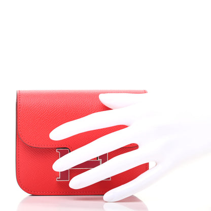 Hermes Epsom Enamel Constance Slim Wallet Rouge de Coeur Rubis 2 of 8