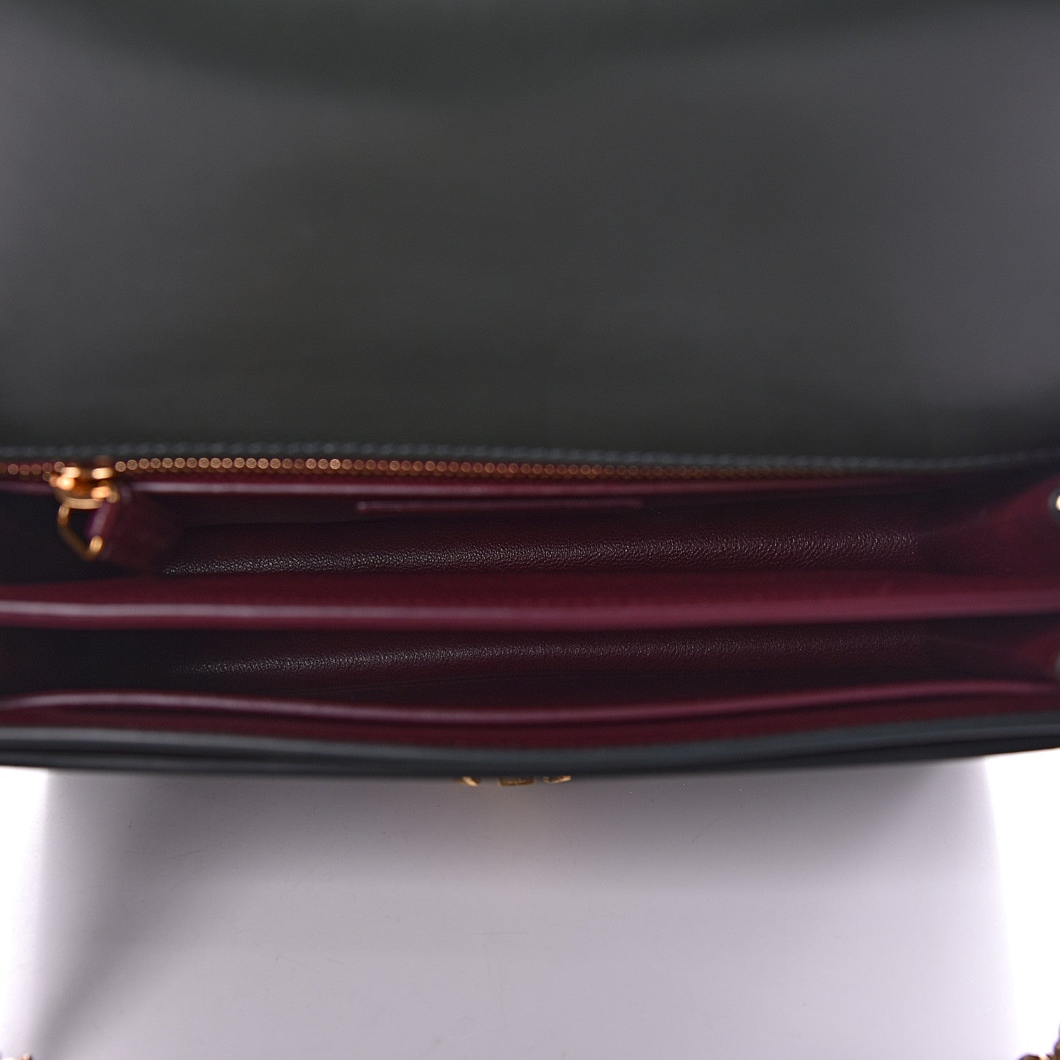 Saint Laurent Smooth Calfskin Monogram Cassandra Clasp Bag Dark Green 5 of 10