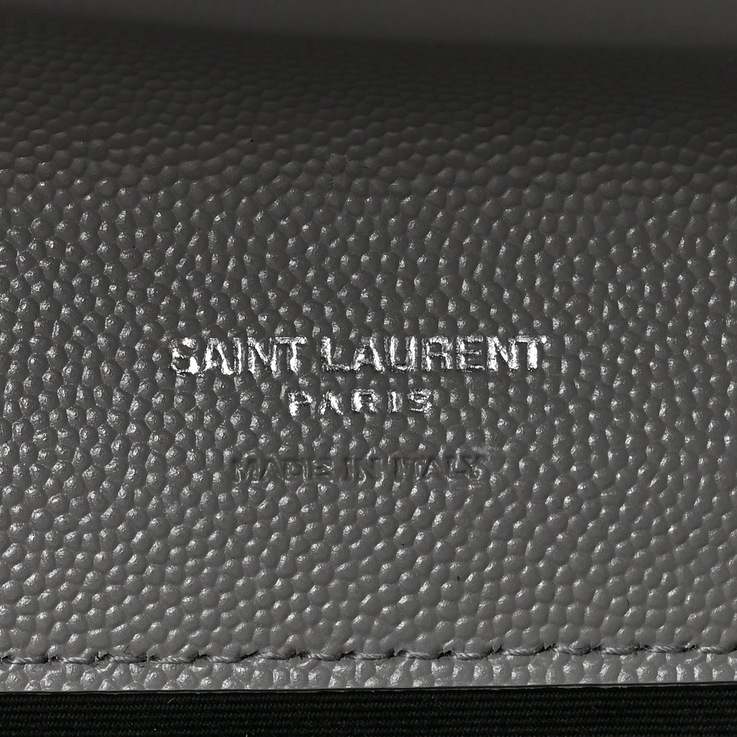 Saint Laurent Grain De Poudre Textured Mixed Matelasse Triquilt Monogram Clutch Storm 5 of 7