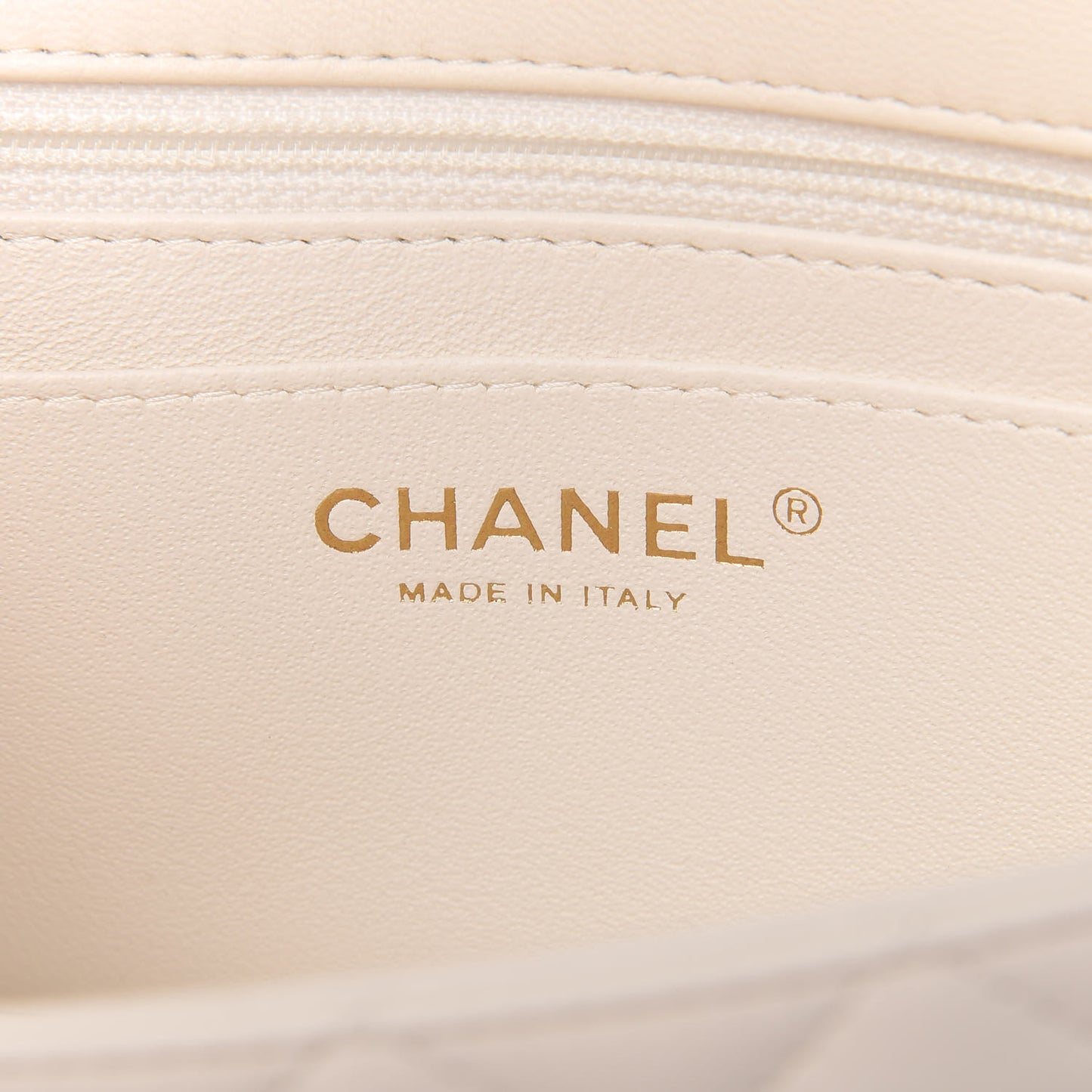 Lambskin Quilted Mini Rectangular Flap White