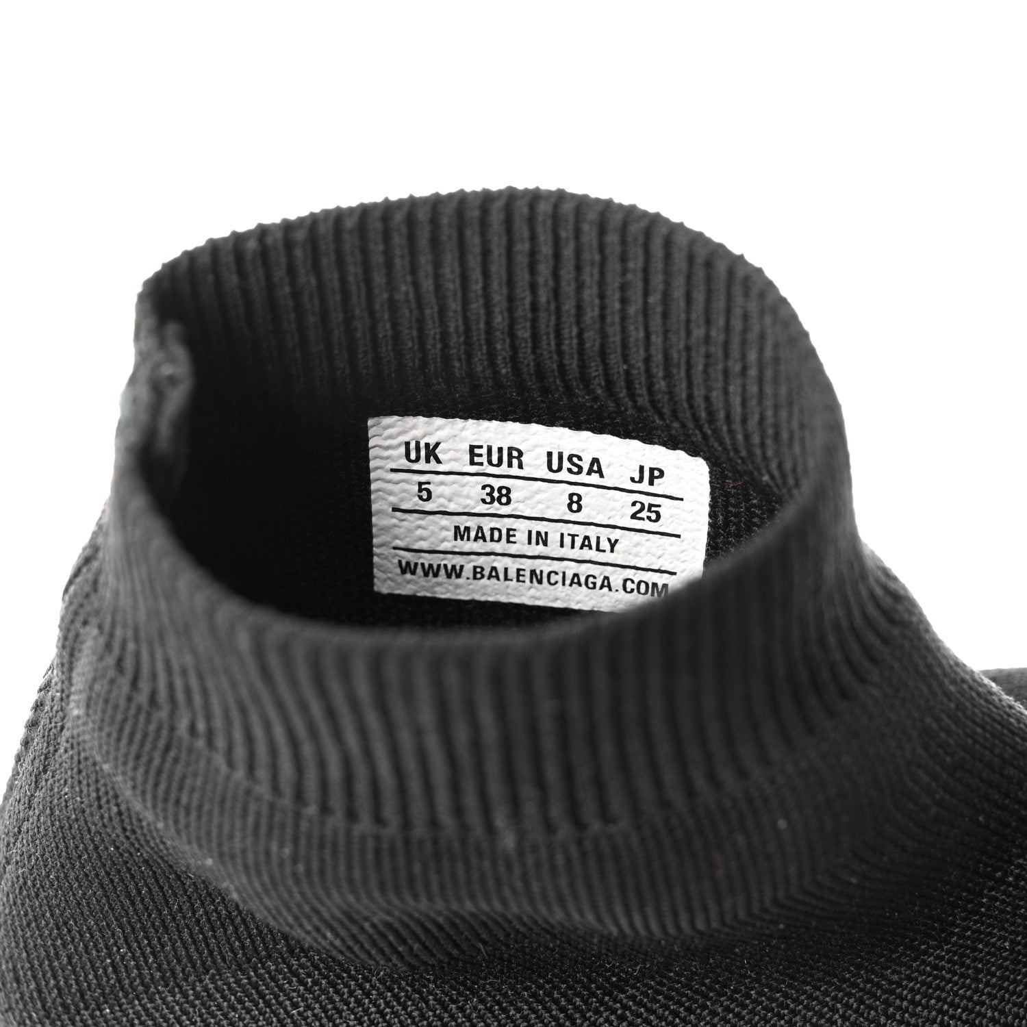 Balenciaga Neoprene Knit Womens Speed Sneakers 38 Black White 6 of 11