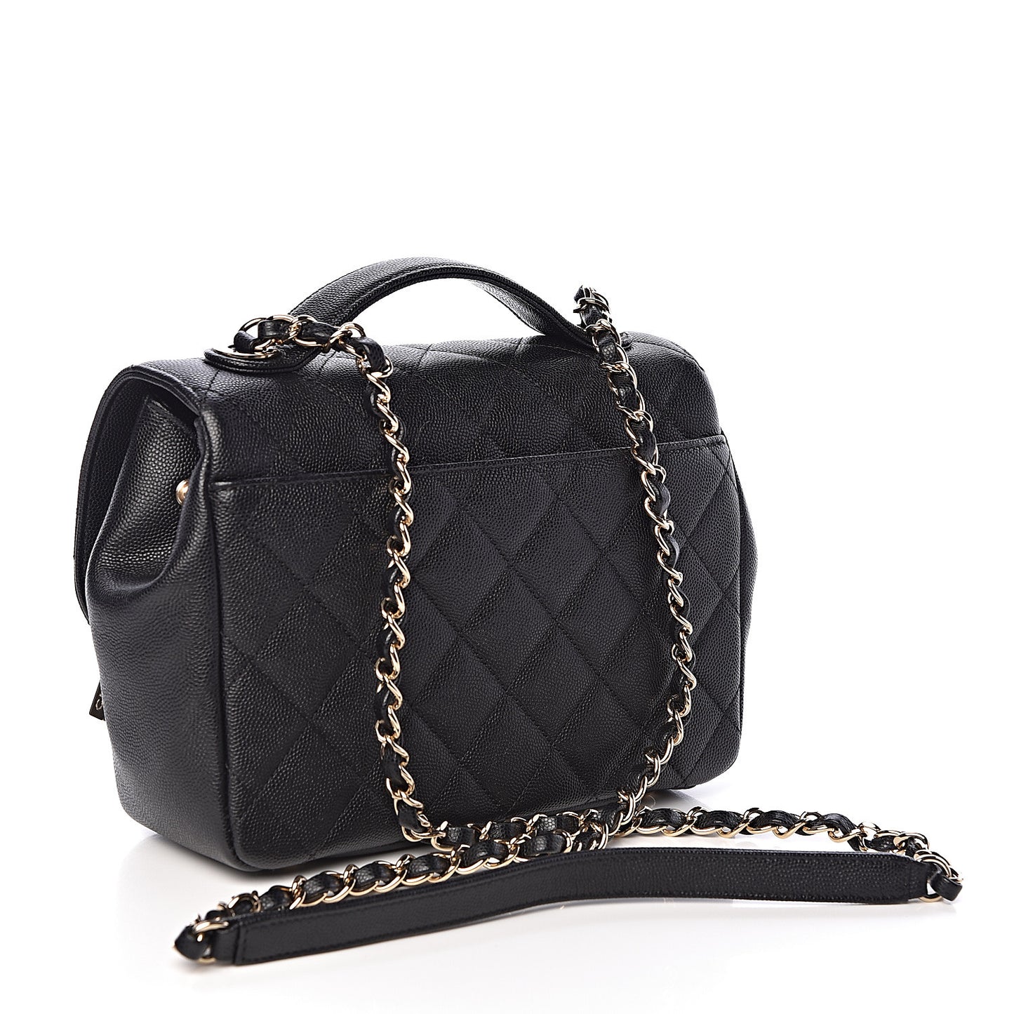 Caviar Quilted Small Business Affinity Flap Black