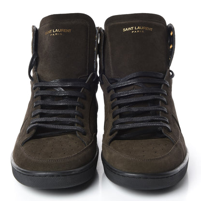 Saint Laurent Suede Mens Soho SL/01H High Top Sneakers 43.5 Haunting Green 2 of 9