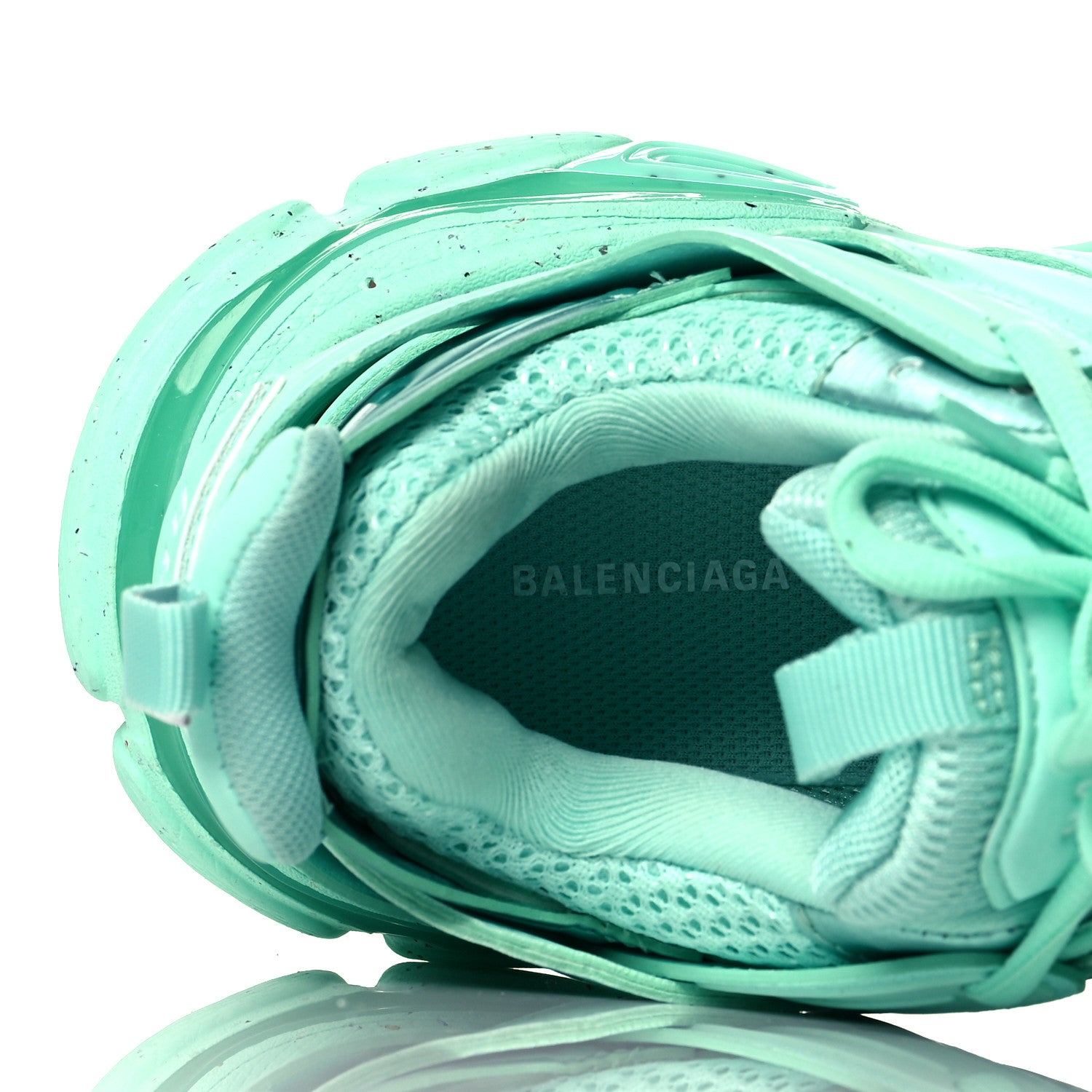 Balenciaga Rubber Mesh Fabric Monocolor Recycled Sole Womens Track Sneakers 35 Mint 8 of 10